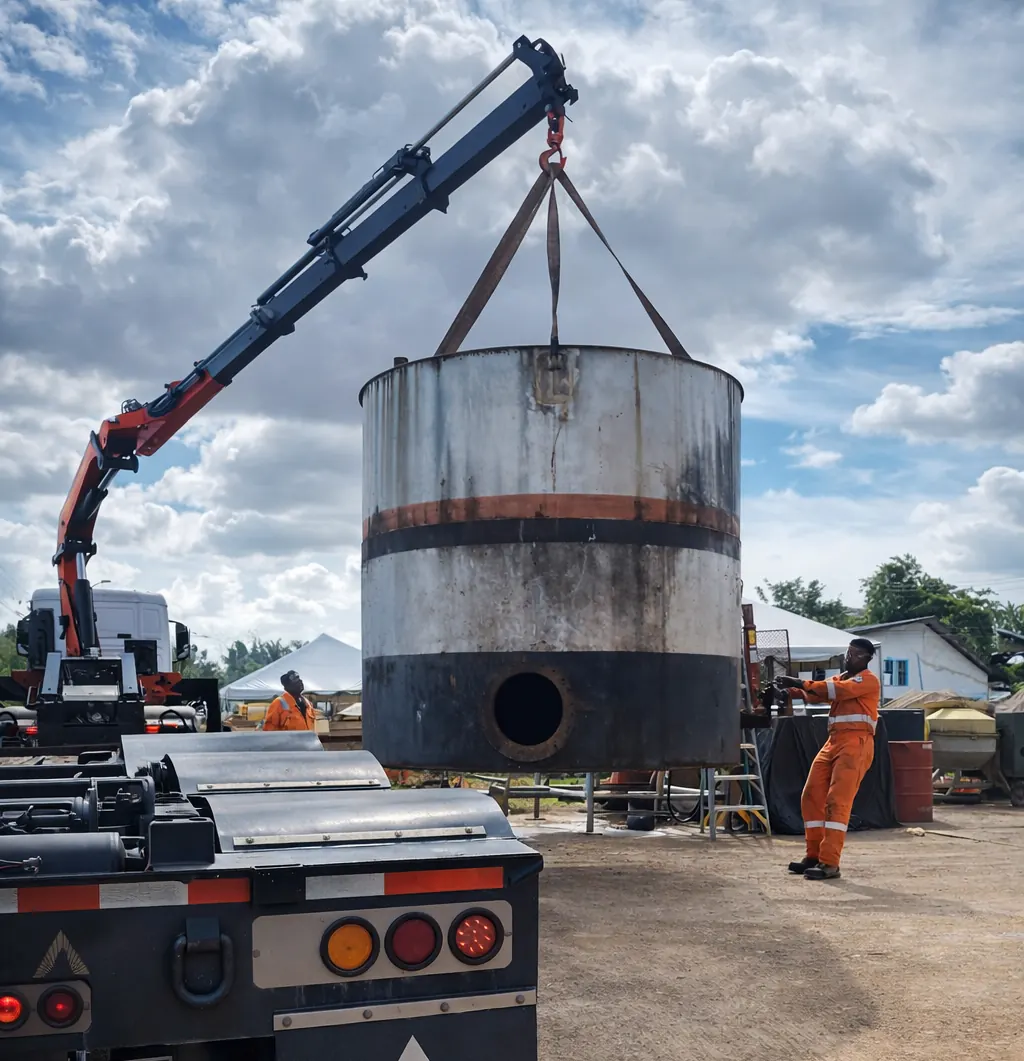 Heavy tank lift and relocation project